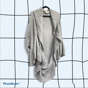 Gray Anthropologie shawl style sweater